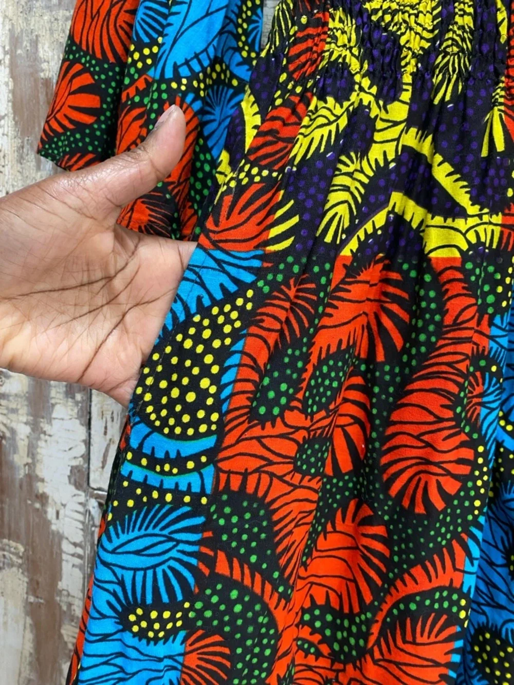 Vibrant African Ankara Midi Dress, 100% Cotton, One Size Fits Most